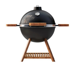 front view closeup of outdoor empty barbeque grill stove isolated