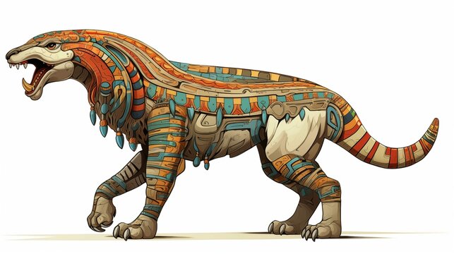 Illustration of Ammit on a White Background