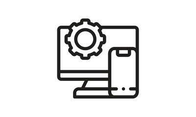 mobile and computer settings vector icon