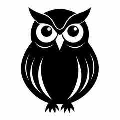 Owl vector silhouette. Owl vector illustration isolated white background