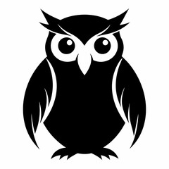 Owl vector silhouette. Owl vector illustration isolated white background