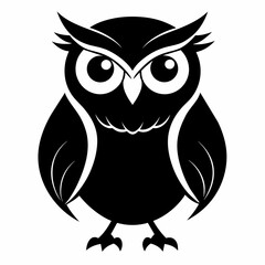 Owl vector silhouette. Owl vector illustration isolated white background