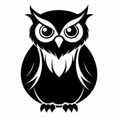 Fototapeta premium Owl vector silhouette. Owl vector illustration isolated white background