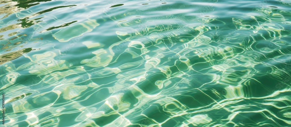Aufkleber close up of aqua fluid with a windy pattern creating waves in the ocean