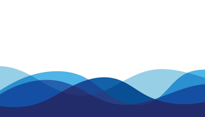 Sea waves layer vector background illustration. Sea beach vector illustration.
