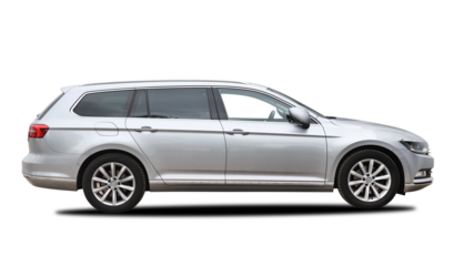 Silver modern station wagon combi car on a white background.