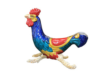 Vintage fairground carnival ride, rooster figure on transparent, isolated,  cockerel farm ride  © Conway
