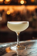 Refreshing White Lady Cocktail in a Glamorous Glass. Perfect Drink for Gin Lovers and Bar Fans