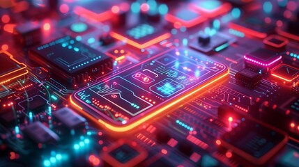 Modern Technology: Bright IoT Devices Network, generative ai