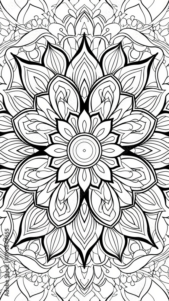 Poster mandala: a mandala design featuring intricate patterns and symbols