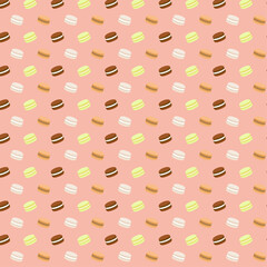 seamless pattern with macaroons , vector illustration, eps 10