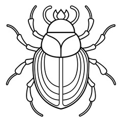 A sacred scarab beetle - Vector - Vector art - Vector illustration - Vector design - Latest Vector - Ultimate Vector - Premium Vector - Vector pro - Premium illustration