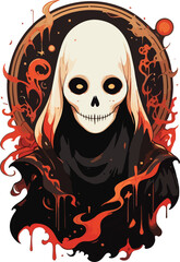 Halloween tshirt design vector character monster ghost t-shirt 