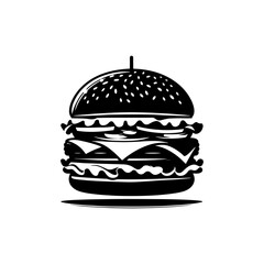Silhouette of a Savory Hamburger: Enhance Your Designs - Minimallest Hamburger Vector
