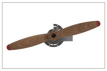 3D design of a single-engine airplane engine.