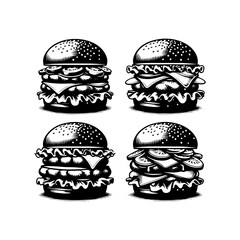 Hamburger Silhouette Artwork: Enhance Your Creativity - Minimallest Hamburger Vector
