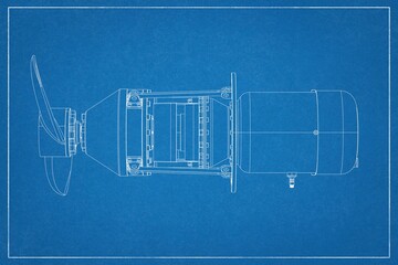 3D design of a single-engine airplane engine.