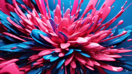 an electrifying abstract composition where neon pink and electric blue intersect, creating a dynamic clash of energy