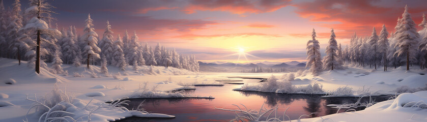 The ominous advance of a arctic sunset beautiful scene background showing beauty of nature with reflection on water - obrazy, fototapety, plakaty