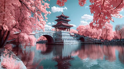 The Summer Palace of Beijing,in infrared light
