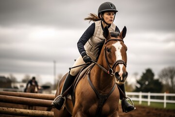 female equestrian competing
