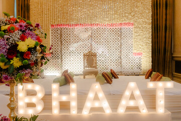 Elegant wedding arch with fresh flowers