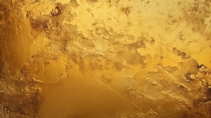 Texture of golden plaster. Golden background. AI generated.