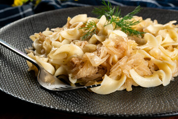 Pasta with sauerkraut.