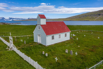 Verlassene Holzkirche Eyrarkirkja Island