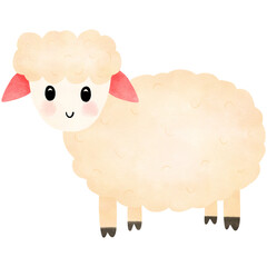 sheep cartoon, drawing illustration, transparency illustration.