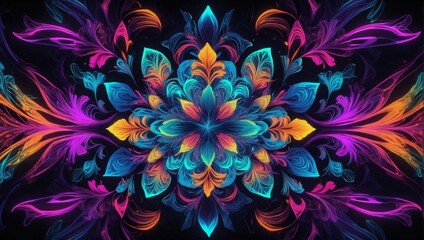 Enchanting beauty, Neon colors create a mesmerizing pattern in this abstract background.