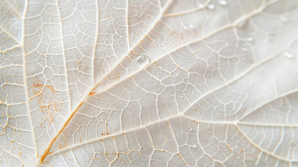 Naklejka premium Leaf structure, leaf background with veins and cells, light pastel colors. Macro.