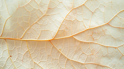Obraz premium Leaf structure, leaf background with veins and cells, light pastel colors. Macro.