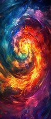 The colorful abstract vortex spinning, watercolor painting, AI