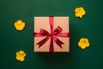 Gift box with colorful ribbons and space for customization