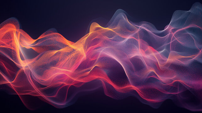 Color Waves: Images of a journey through the air. vibration and energy whispering sound waves, digital art, background wallpaper,