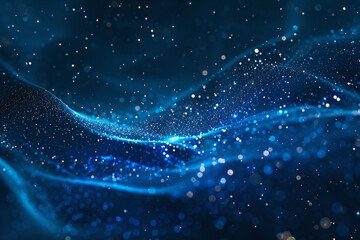 Future technology big data 3D background. Network data particles concept illustration