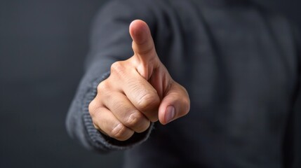 A man pointing at something with his finger, AI