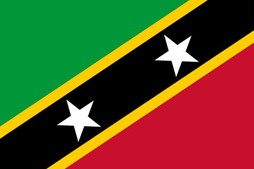 Saint Kitts and Nevis flag official  isolated on white background. vector illustration.  