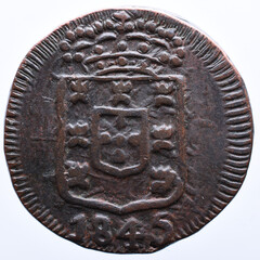 Coin of Portuguese India from the reign of Maria II Queen of Portugal. Century XIX