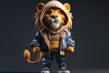 fashionable a lion animals