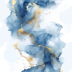 Blue and gold abstract painting.