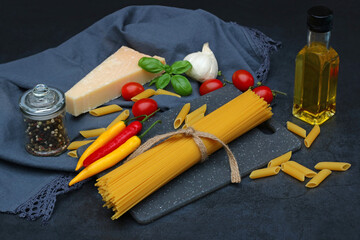 Ingredients for pasta dishes.