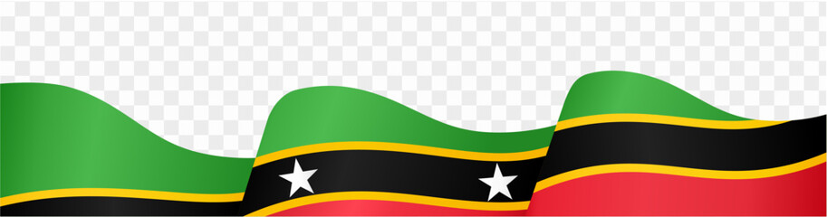 Saint Kitts and Nevis flag wave isolated on png or transparent background vector illustration.