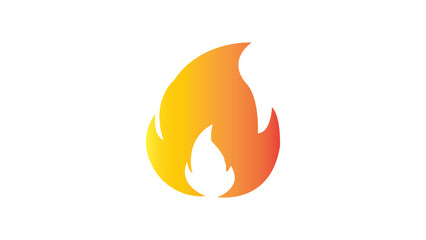 flame icon in flat style.