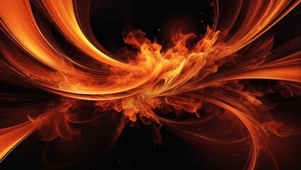 Fiery passion, Abstract background showcasing dynamic effects in blazing orange shades.