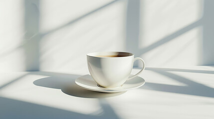 A teacup served with one tea top.