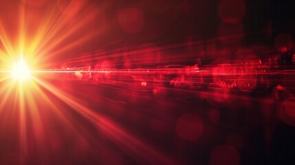 abstract red of lighting for background. digital lens flare in dark background