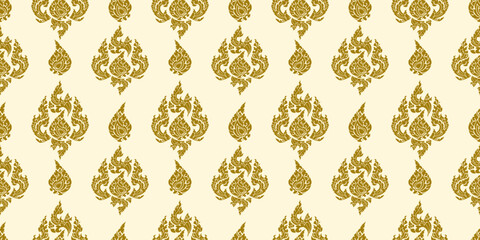 Thai Pattern dark yellow background