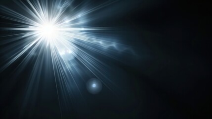 Obraz premium abstract white of lighting for background. digital lens flare in dark background